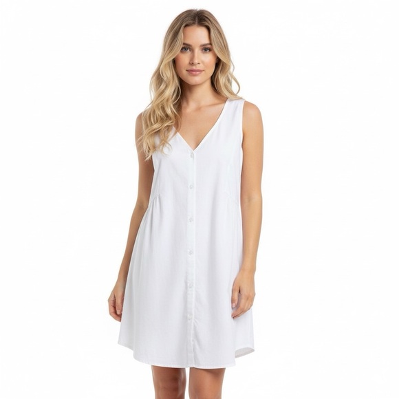 GAP Dresses & Skirts - Gap Women’s White Cotton Button Down Summer Lightweight Mini Dress